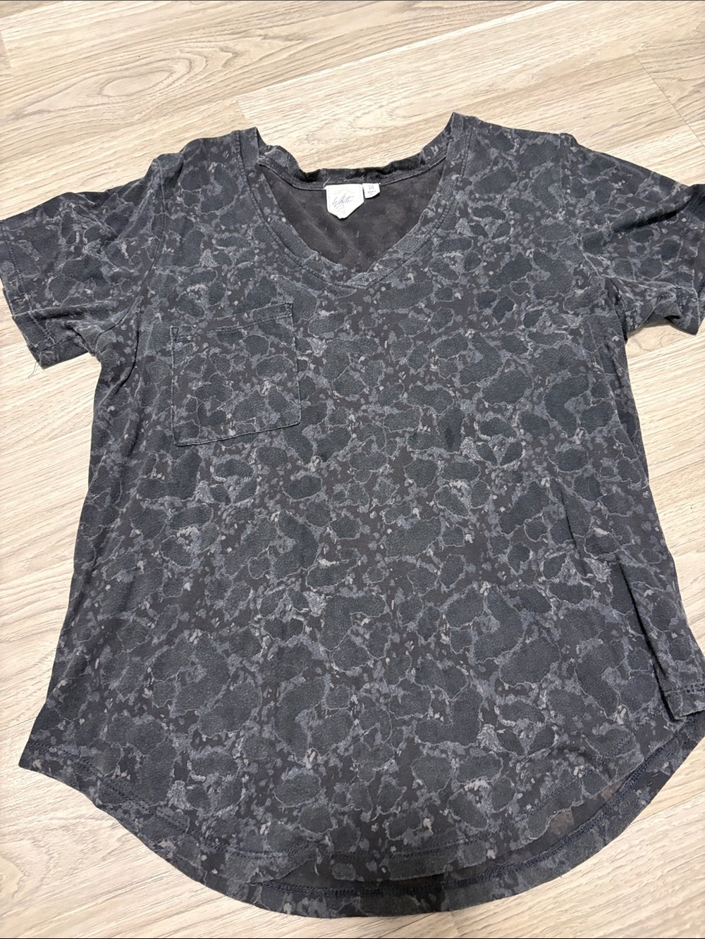 White Crow Charcoal Gray Short Sleeve V-Neck Tee